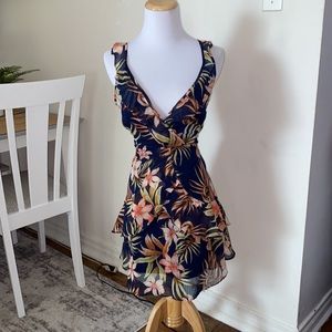 Floral mini ruffle dress